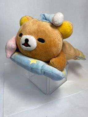2009 Sleepy Rilakkuma w/ Cushion 9” Plush Staying up Late Theme San-X  w Zipper